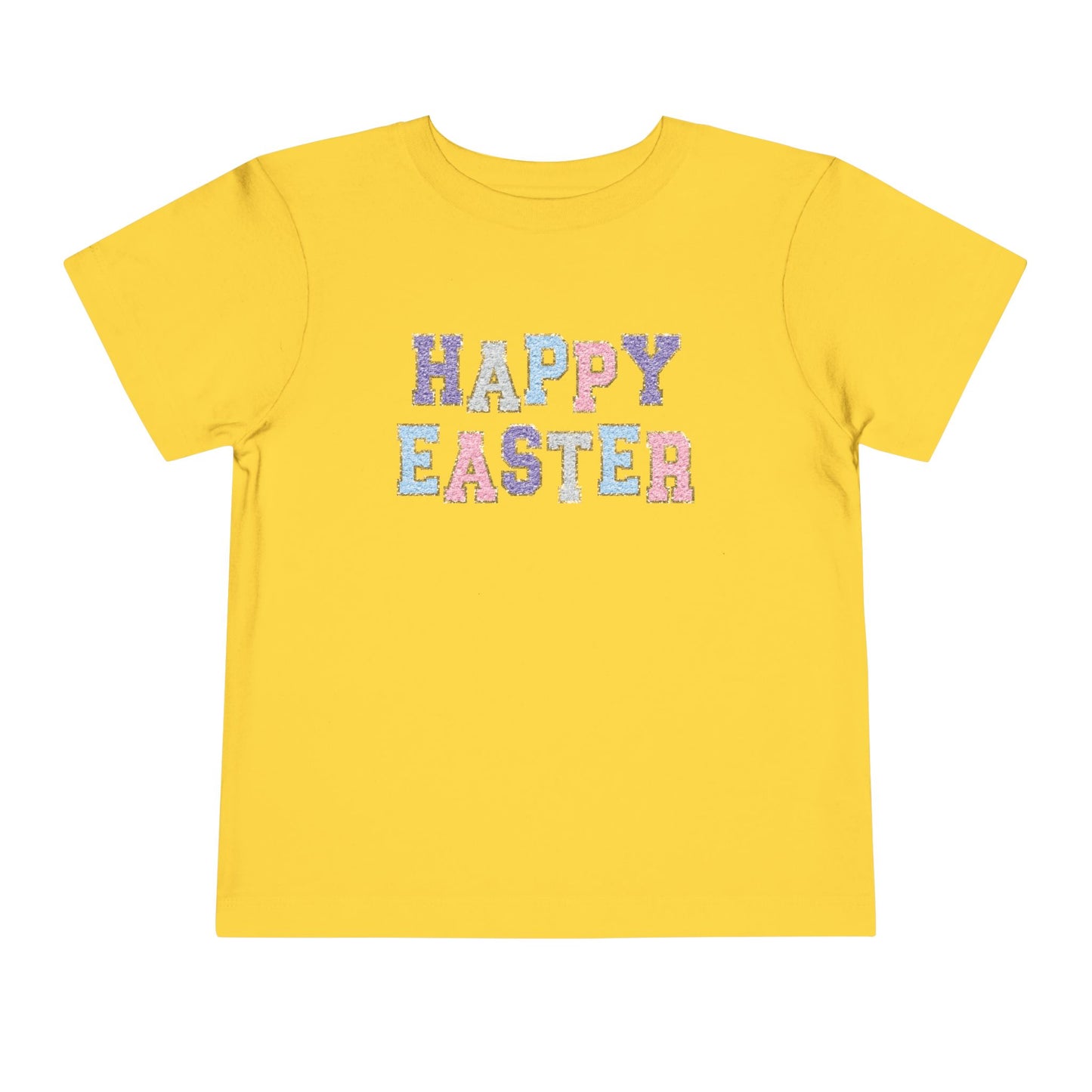 Faux Chenille Patch “Happy Easter” Toddler Tee