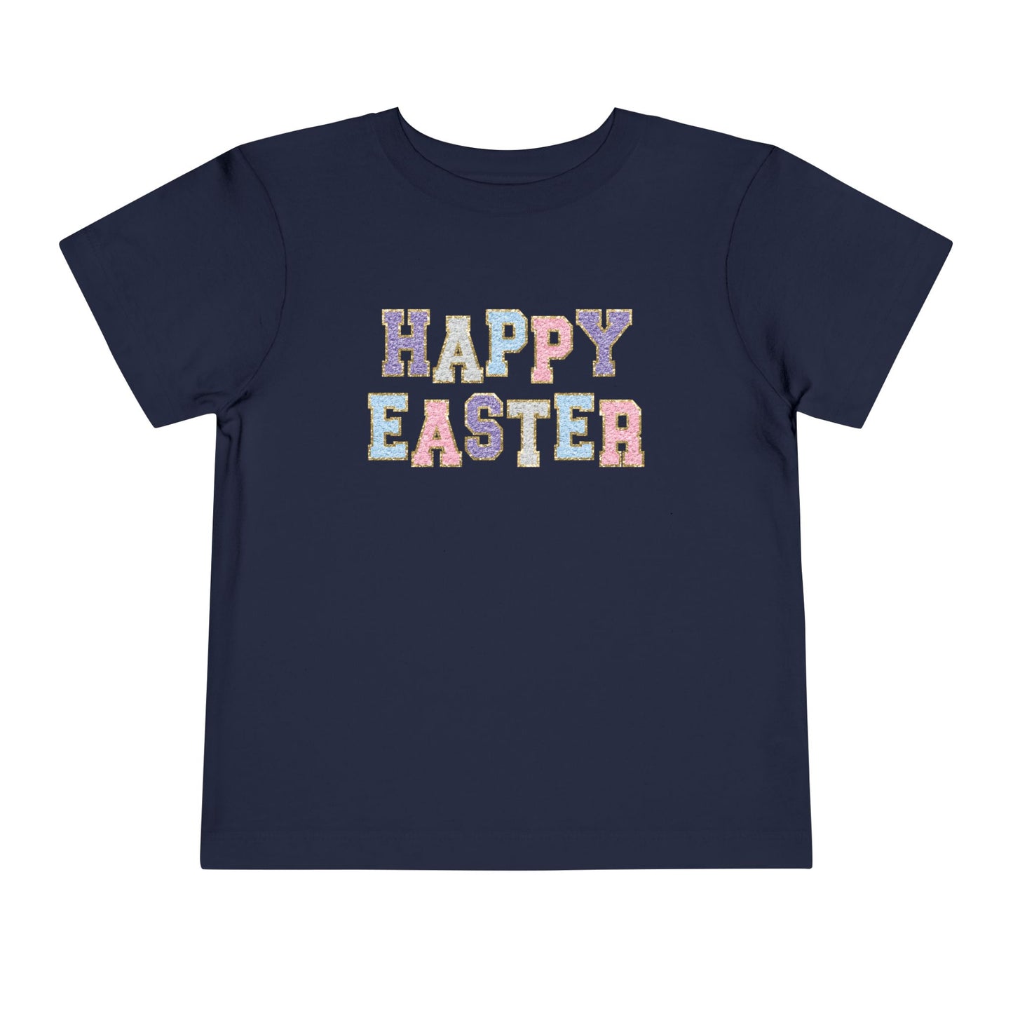 Faux Chenille Patch “Happy Easter” Toddler Tee