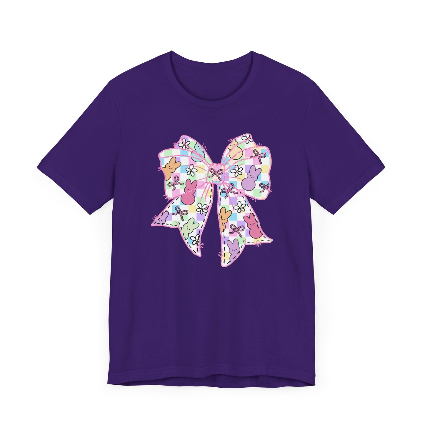 Easter Peeps Coquette Bow Adult Tee
