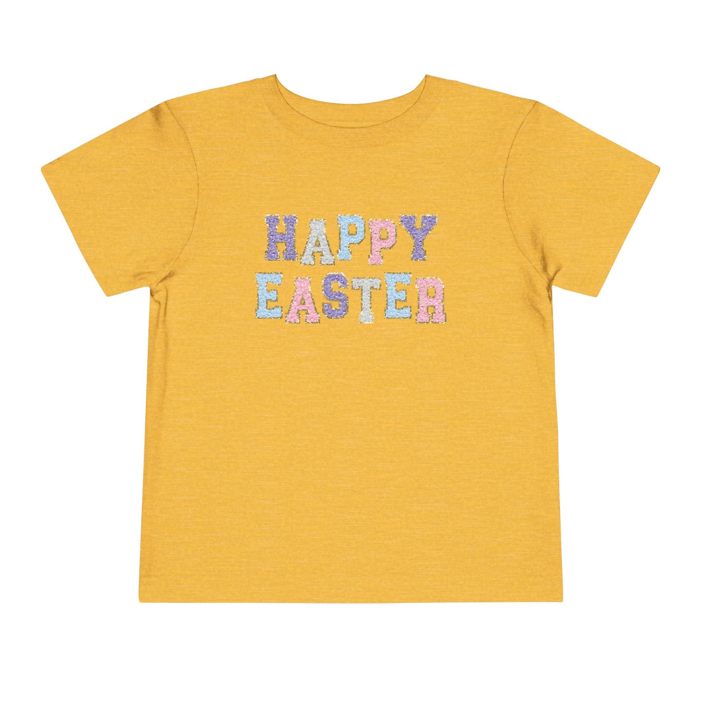 Faux Chenille Patch “Happy Easter” Toddler Tee