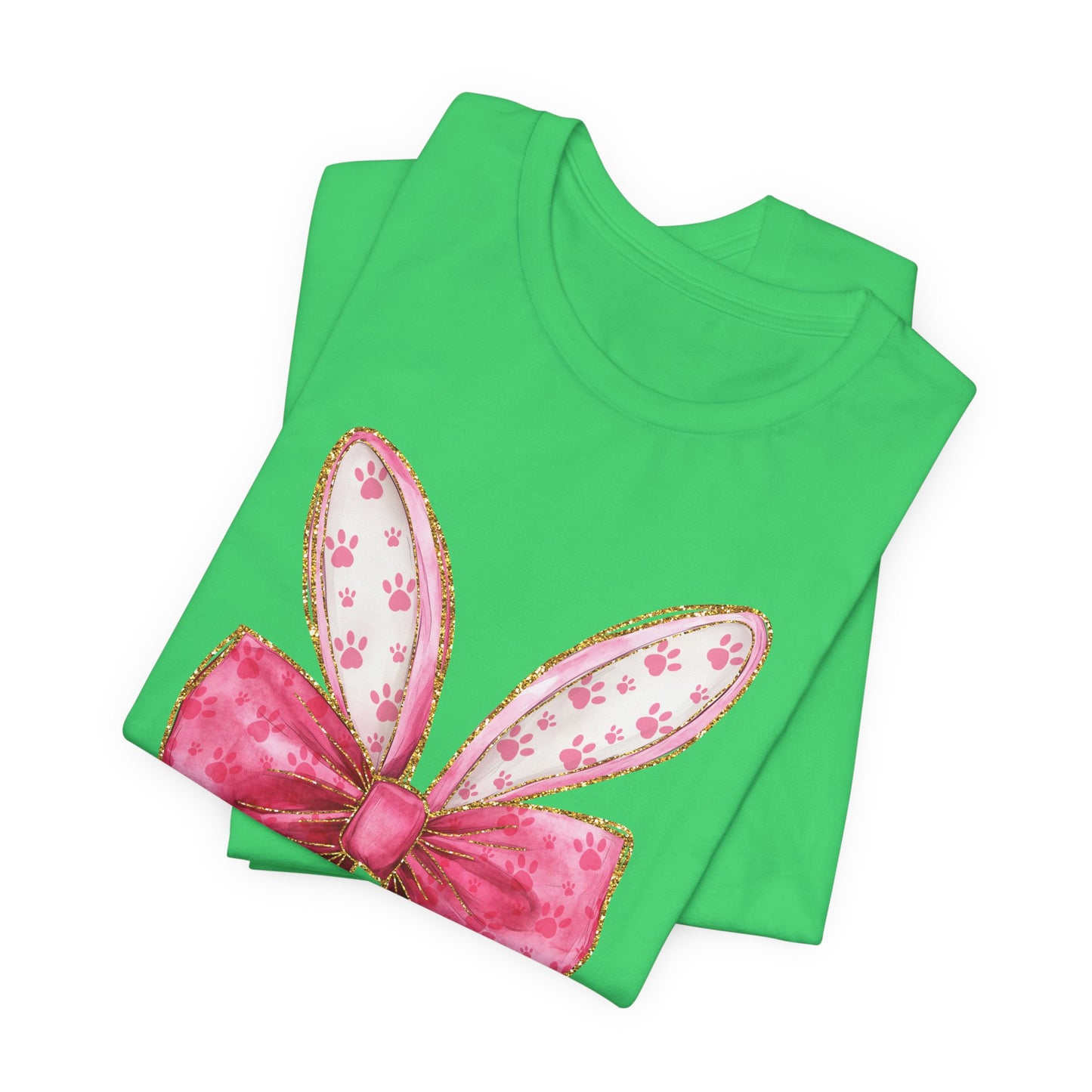 Pink Bow Bunny Ears Adult Tee
