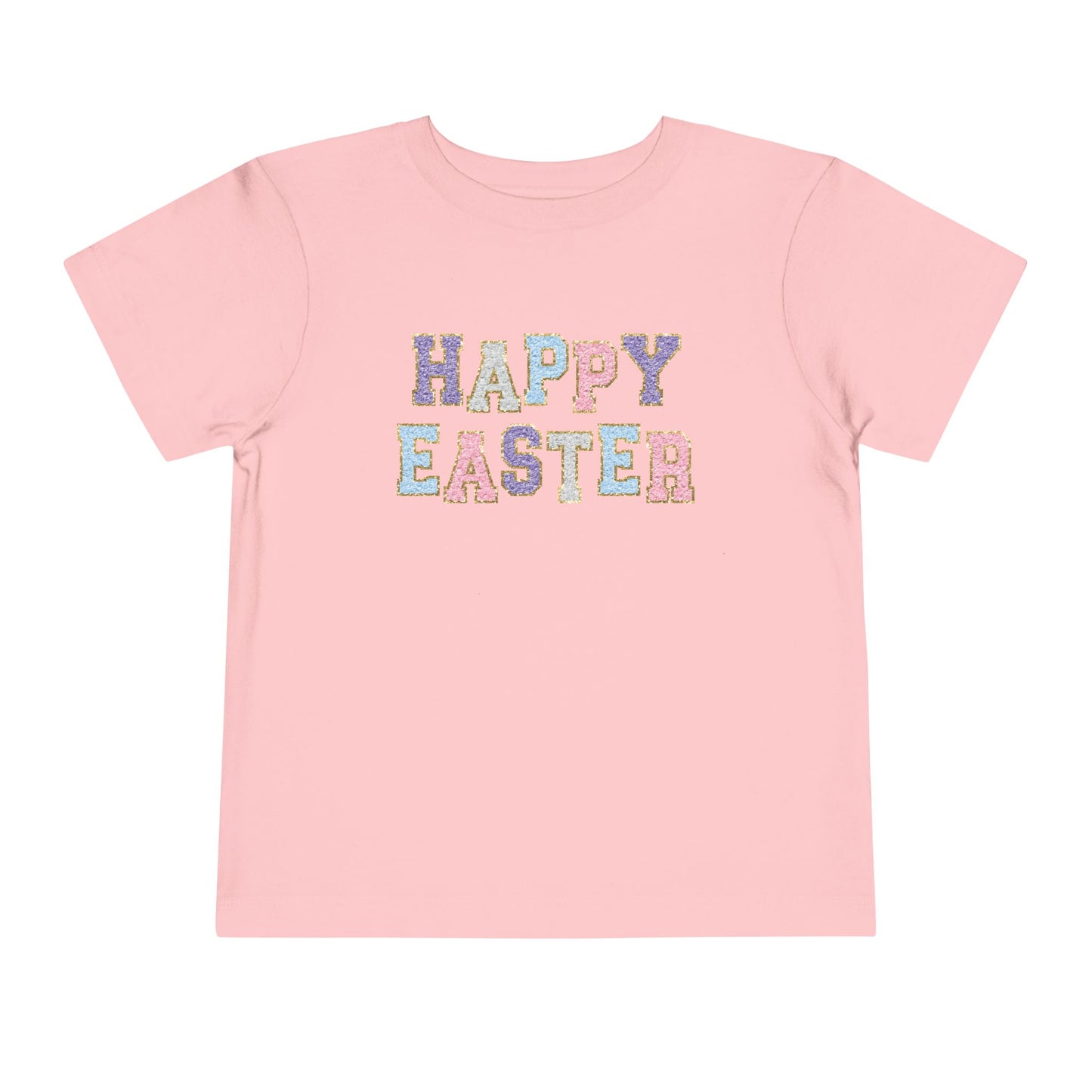 Faux Chenille Patch “Happy Easter” Toddler Tee