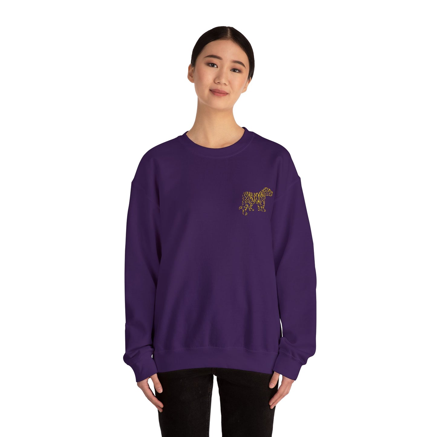 Yellow Embroidered Tiger Crewneck