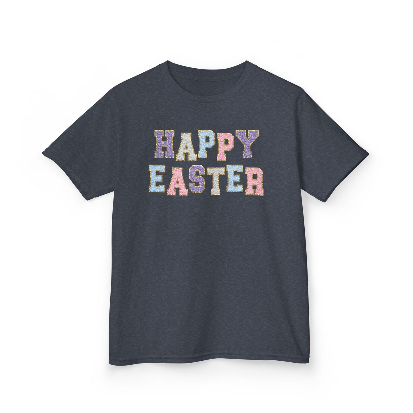 Faux Chenille Patch “Happy Easter” Youth Tee