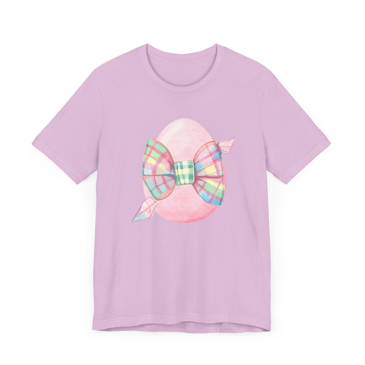 Plaid Bow Easter Egg Adult Tee