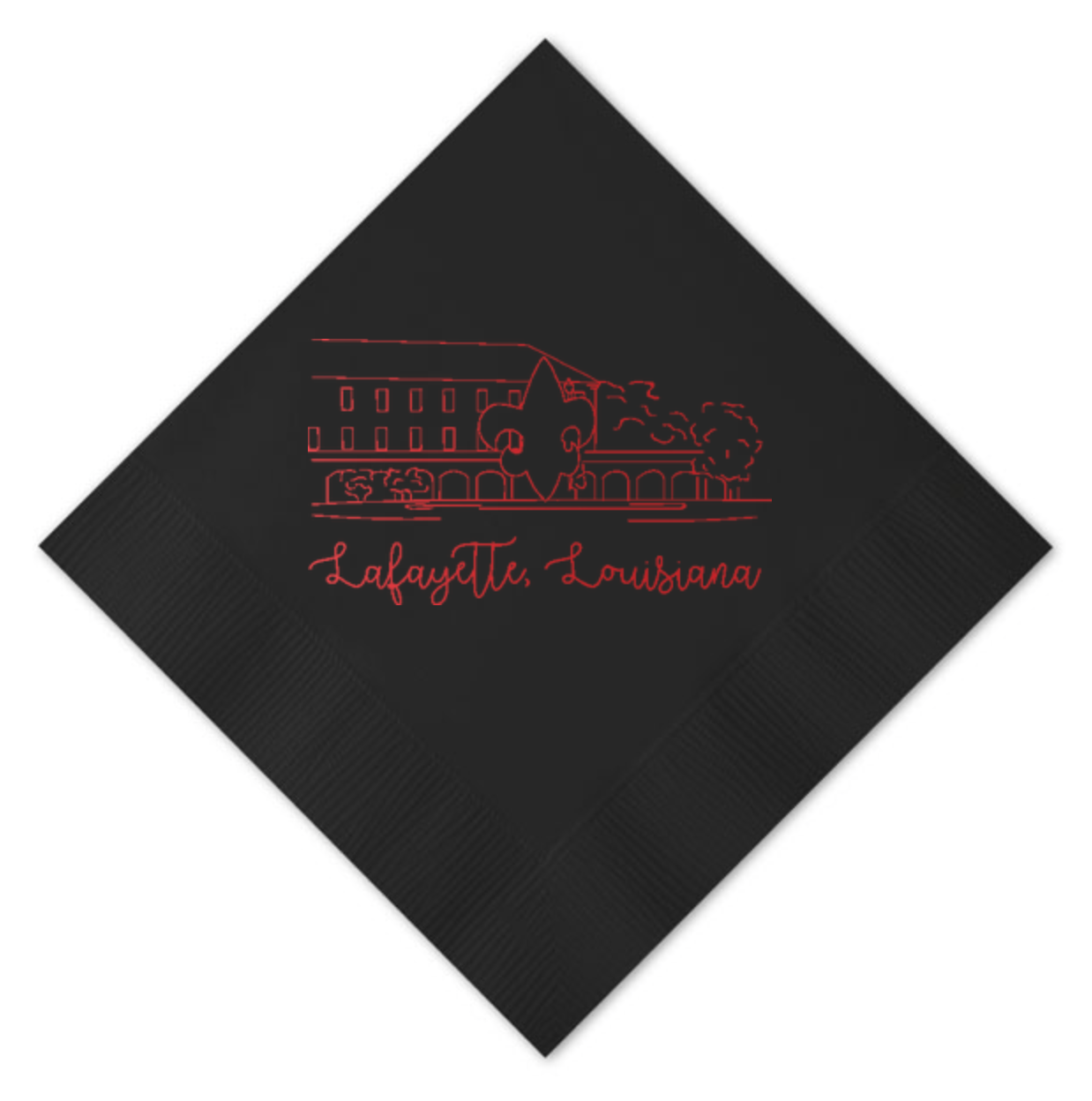 UL Fleur de Lis Line Drawing Beverage Napkin