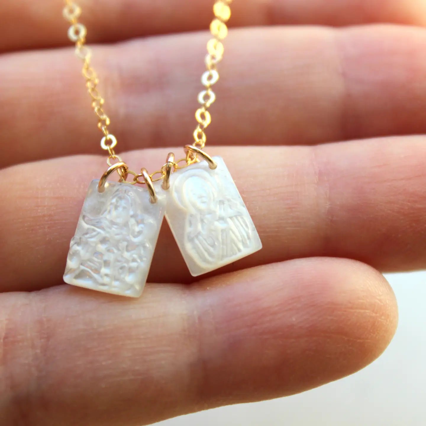 Mother of Pearl Scapular Necklace