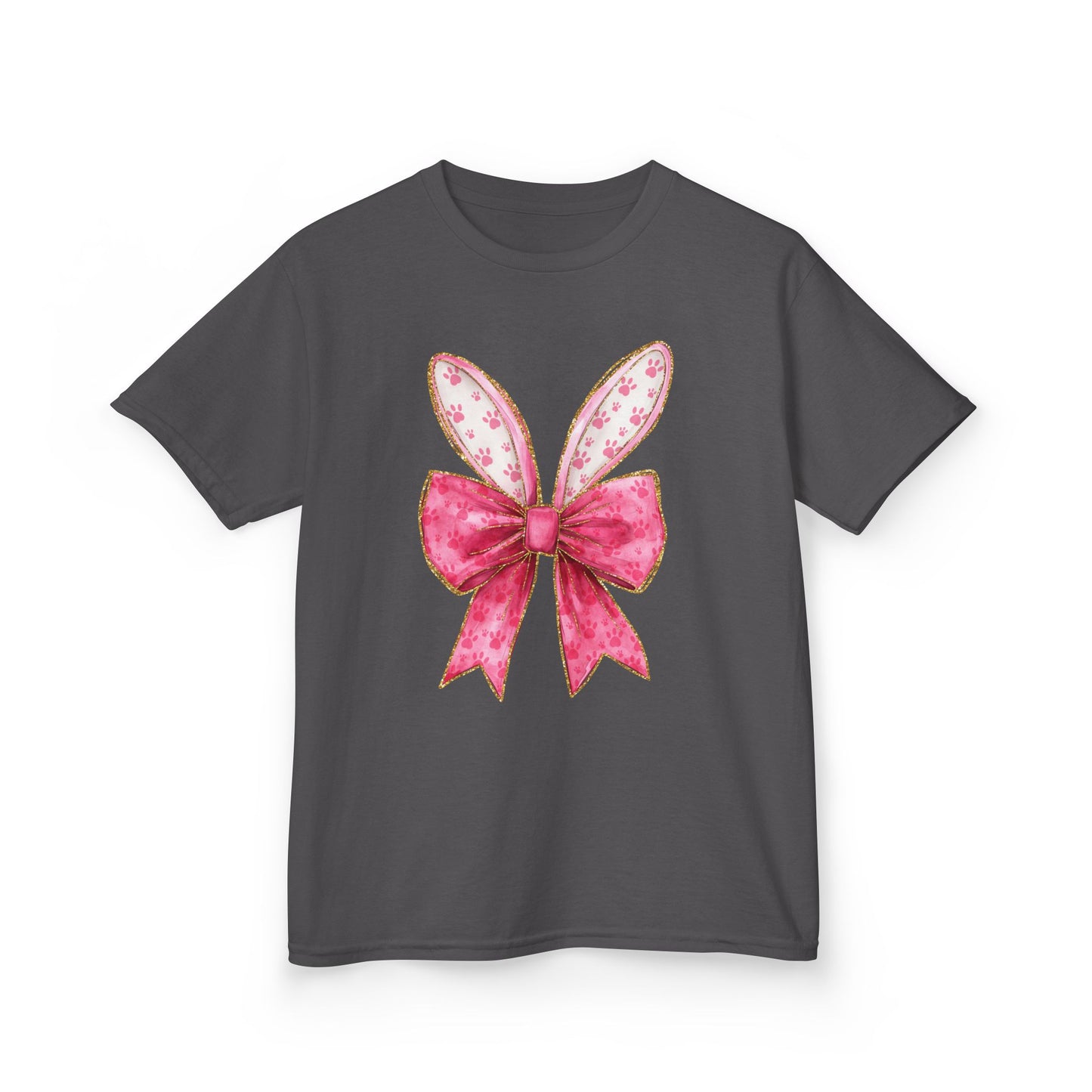 Pink Bow Bunny Ears Youth Tee