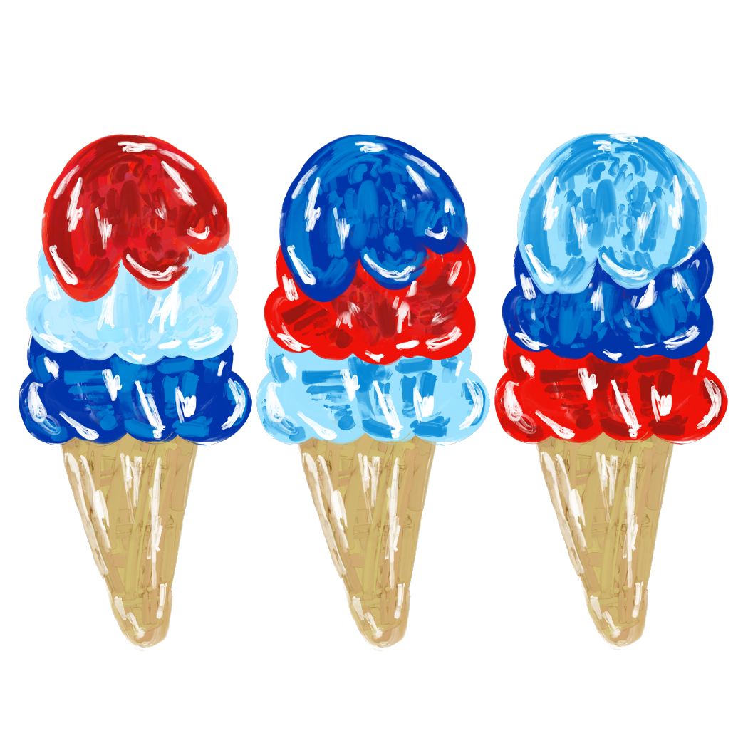 USA Ice Cream Cones DTF