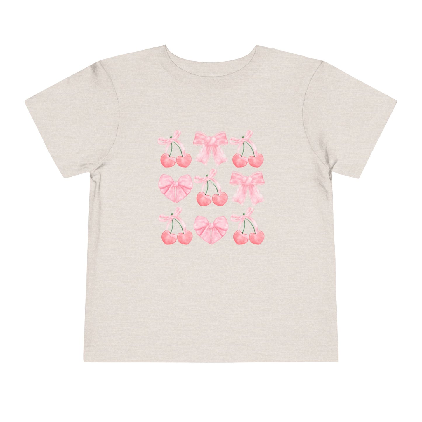 Toddler Pink Cherry Heart & Bow Tee