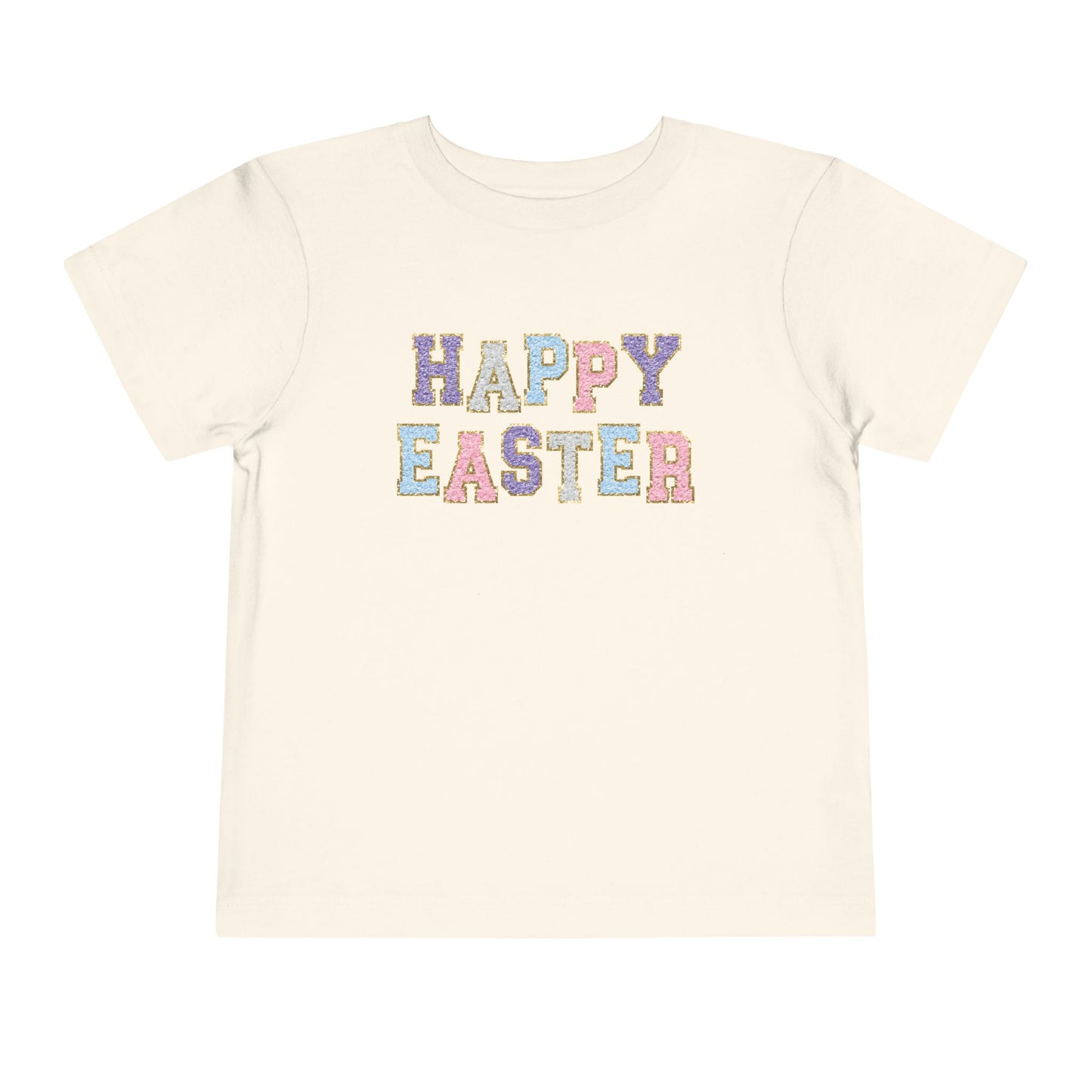 Faux Chenille Patch “Happy Easter” Toddler Tee
