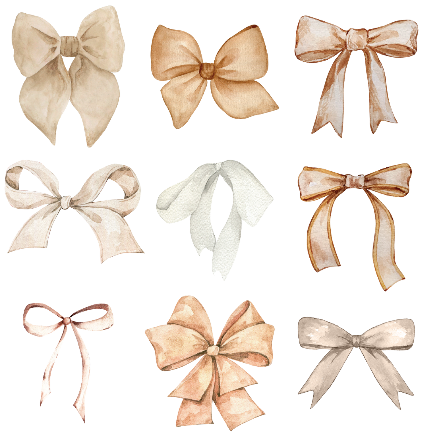 Natural Bow Coquette DTF Transfer