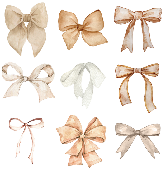 Natural Bow Coquette DTF Transfer