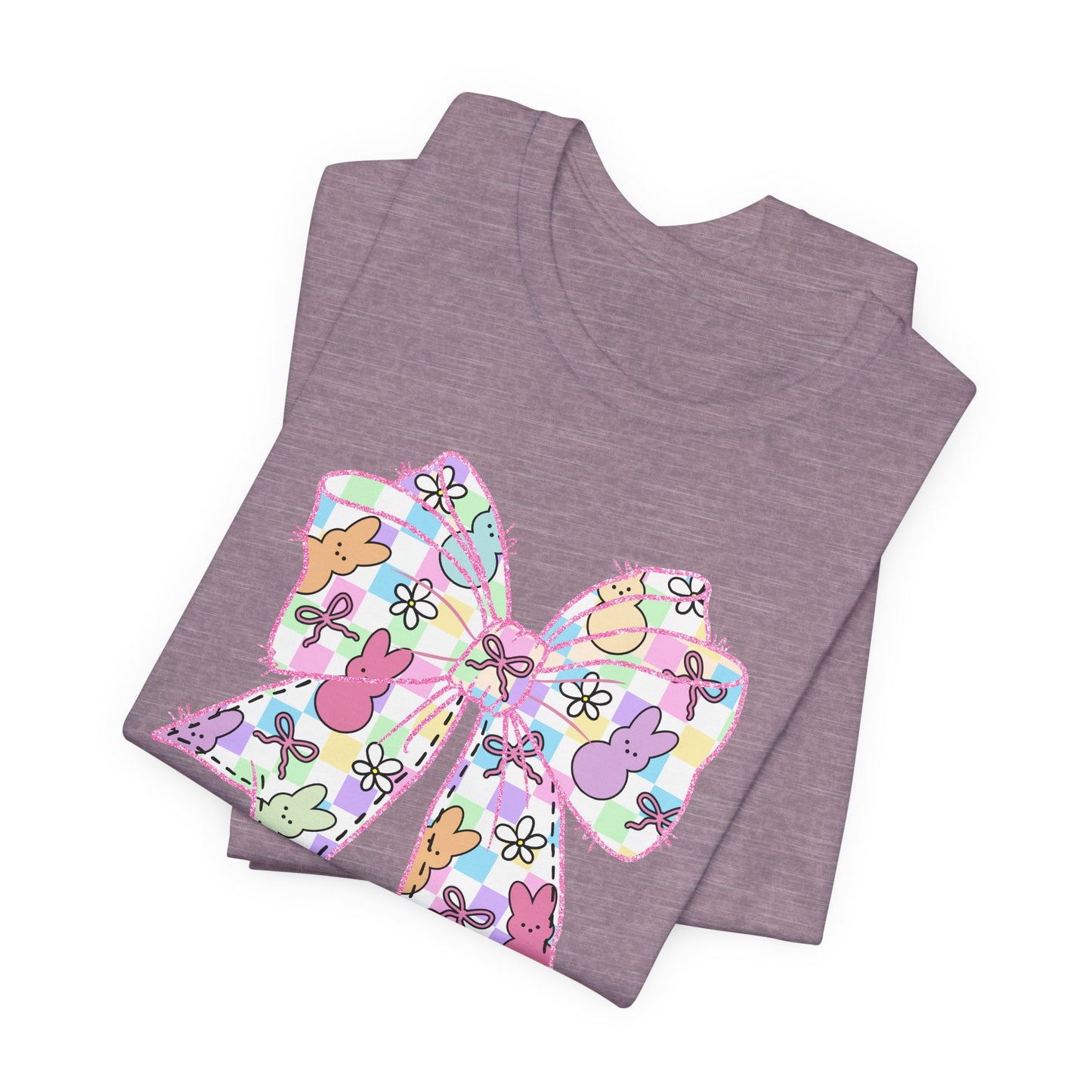 Easter Peeps Coquette Bow Adult Tee