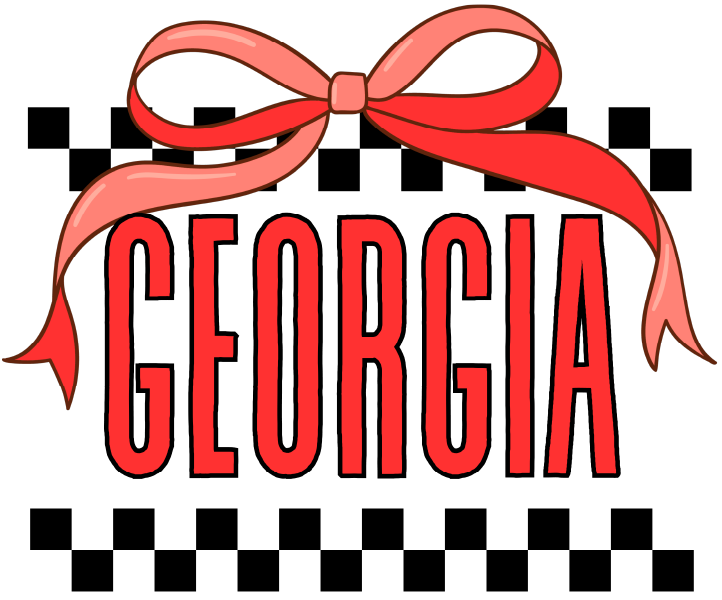 Georgia Checkered Bow DTF Transfer