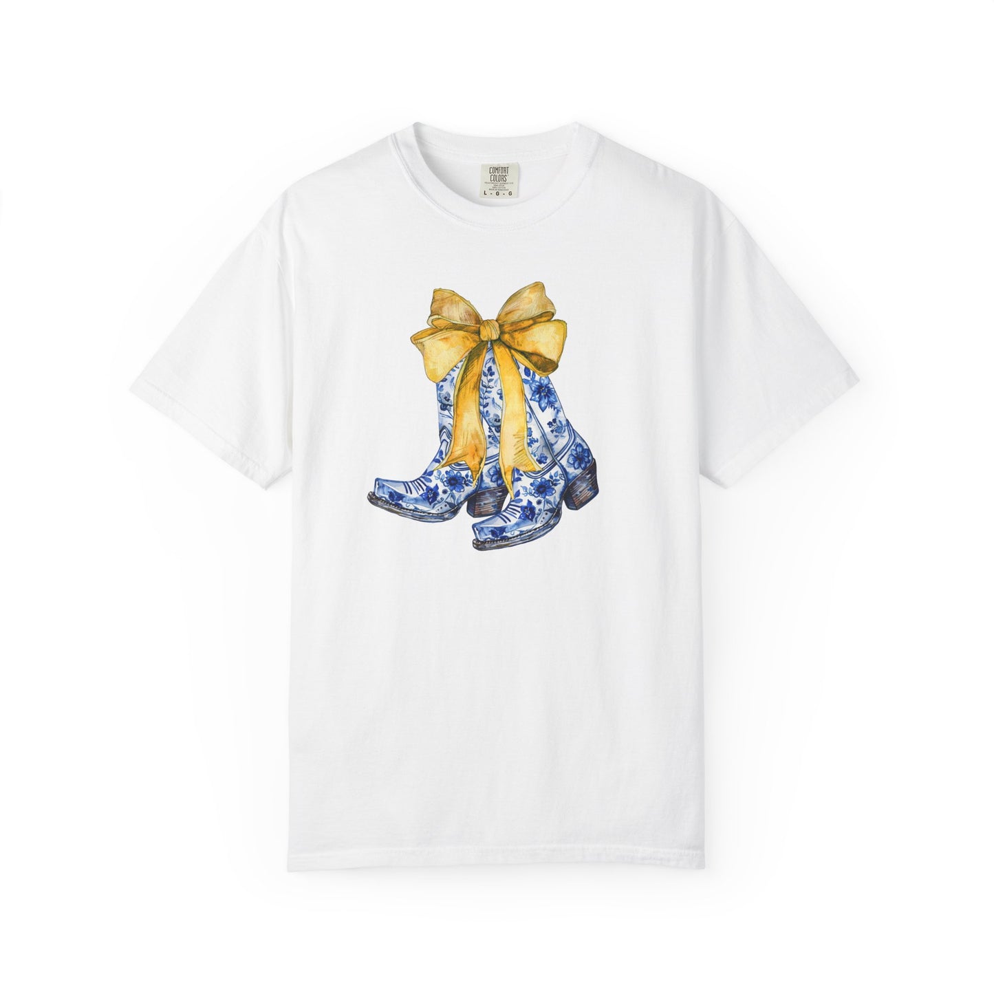 Blue and Gold Boots Coquette DTF Transfer