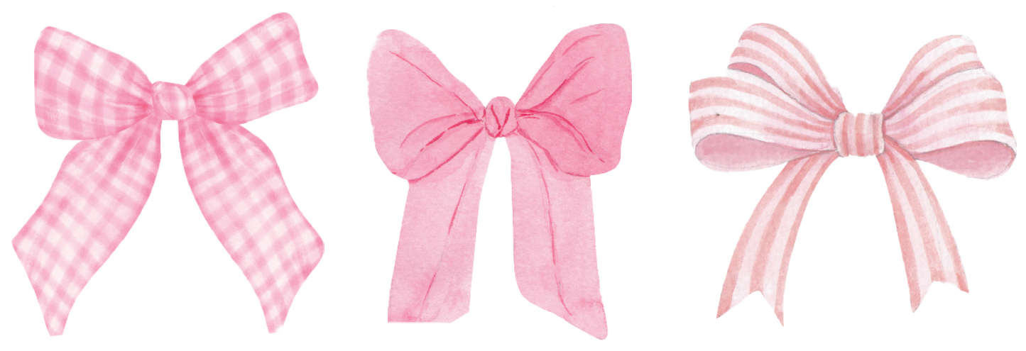 Pink Bow Trio DTF Transfer