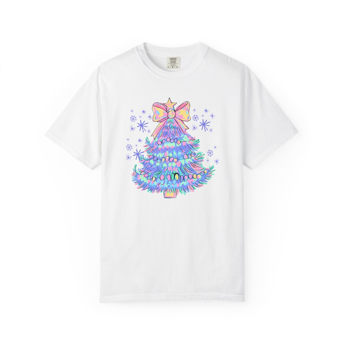 Colorful Faux Glitter Christmas Tree DTF Transfer
