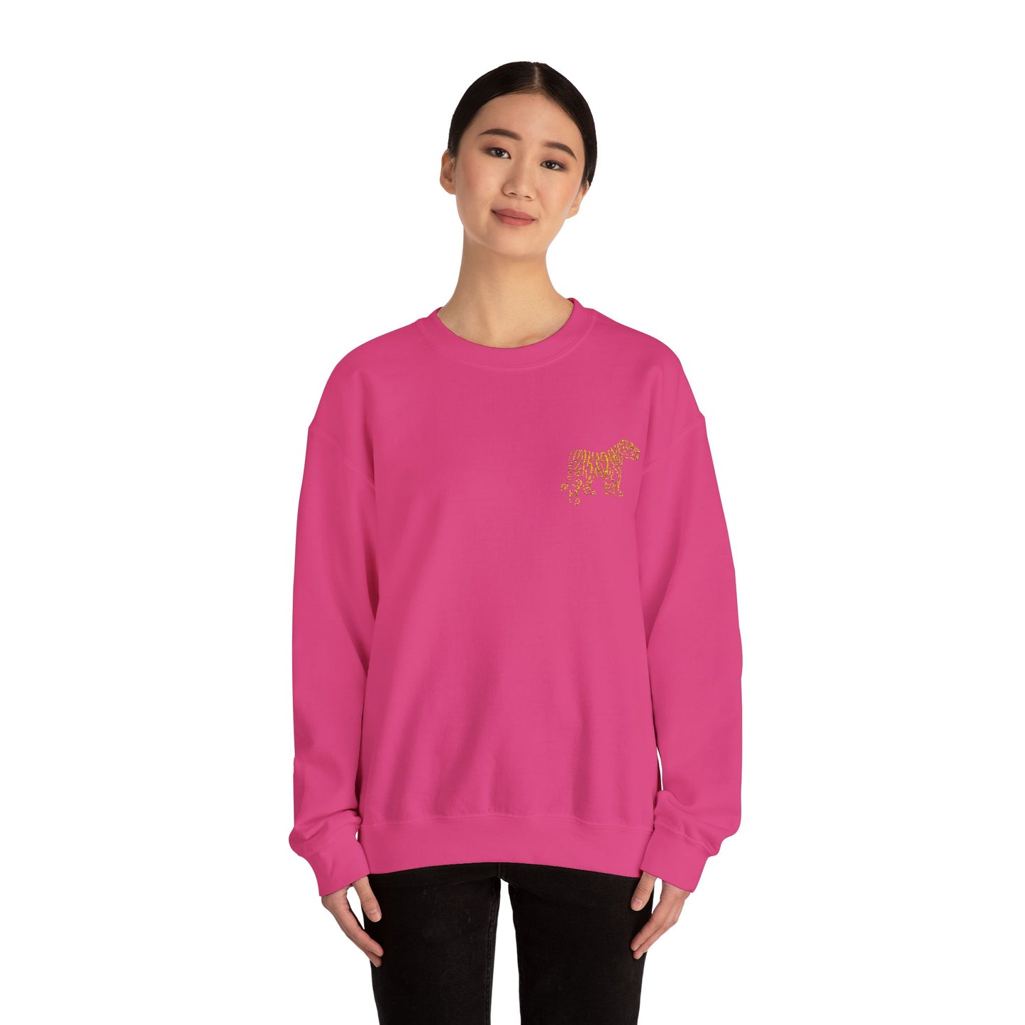 Yellow Embroidered Tiger Crewneck