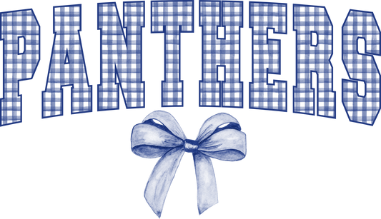 Panthers Gingham Bow DTF Transfer