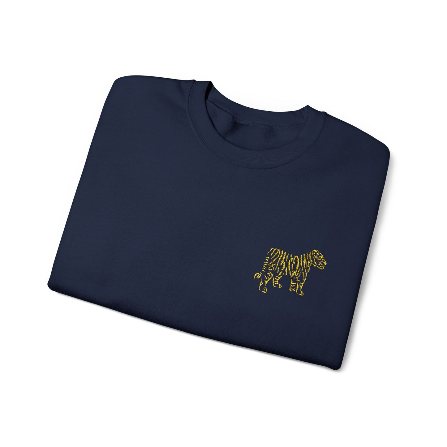 Yellow Embroidered Tiger Crewneck