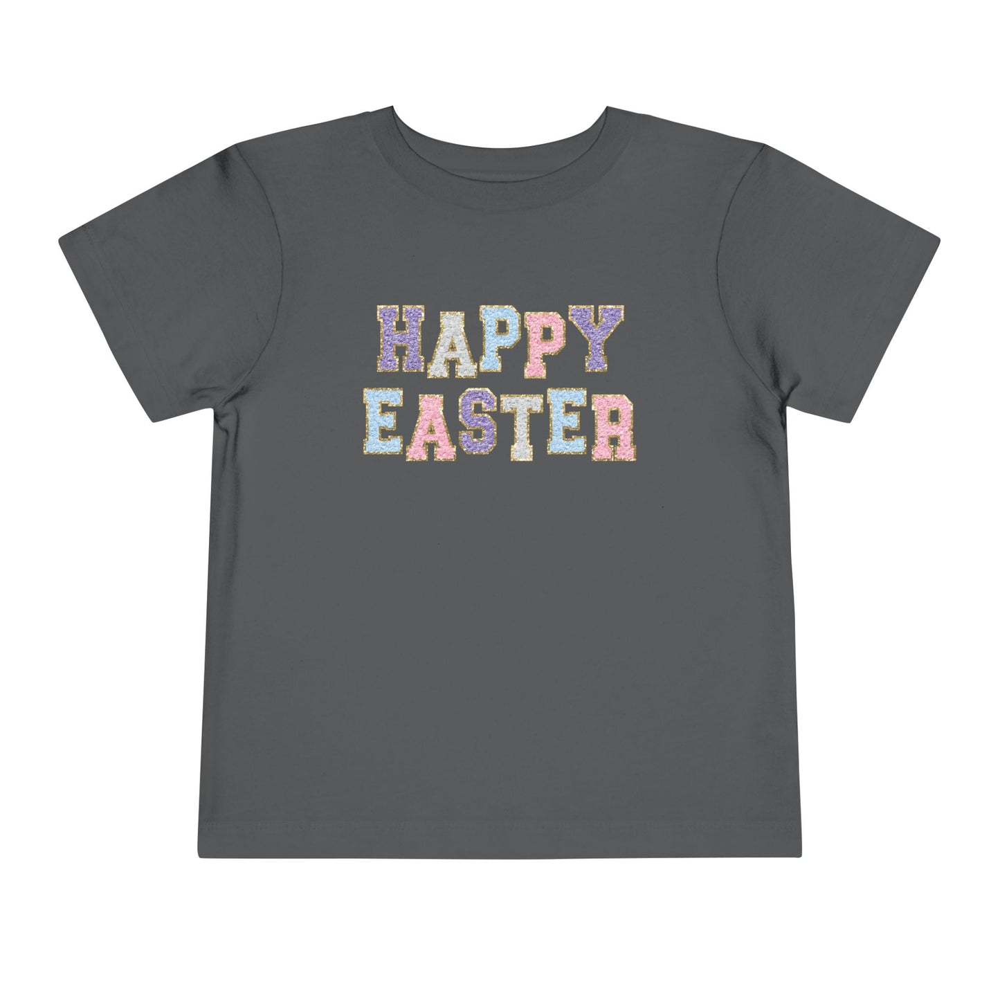 Faux Chenille Patch “Happy Easter” Toddler Tee