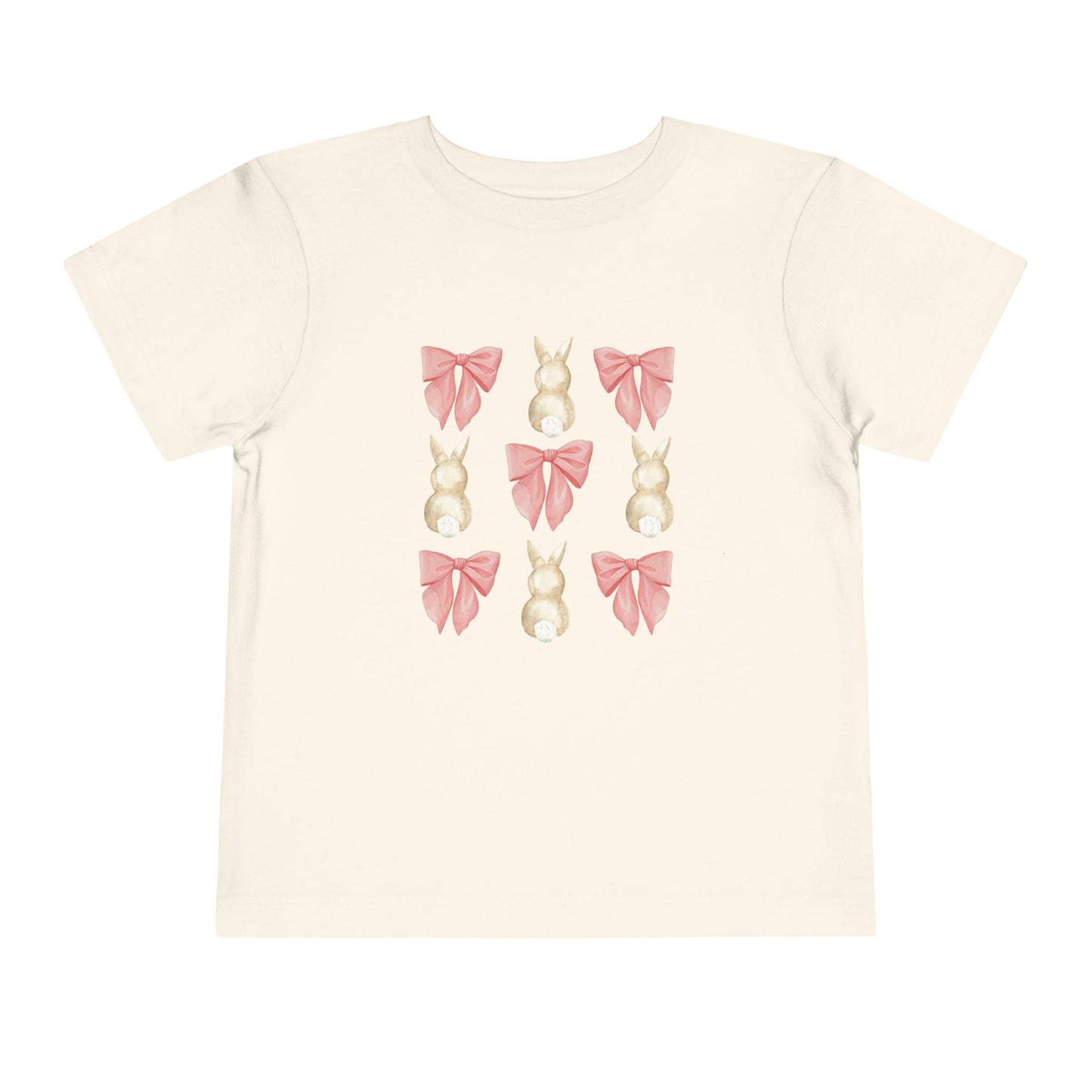 Bunnies & Pink Bow Coquette Toddler Tee