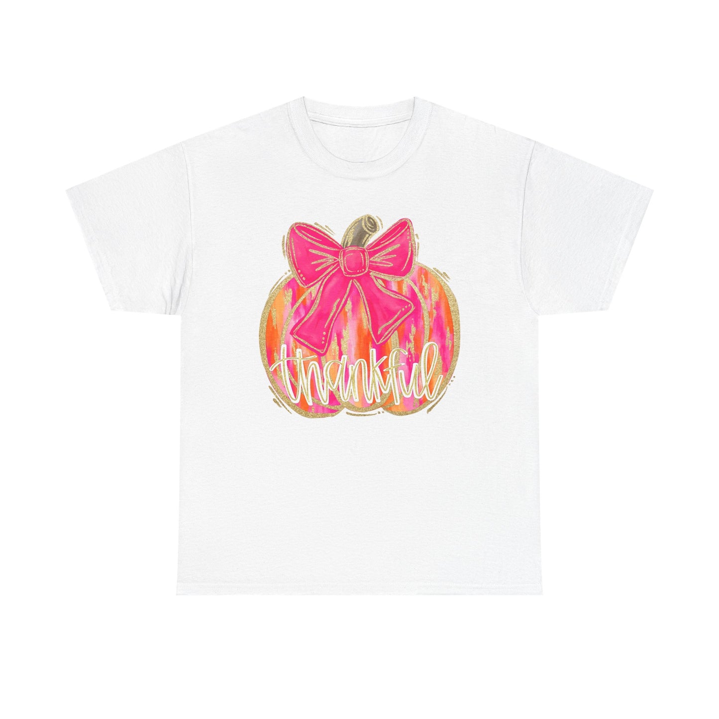 Gold Preppy Thankful Pumpkin DTF Transfer