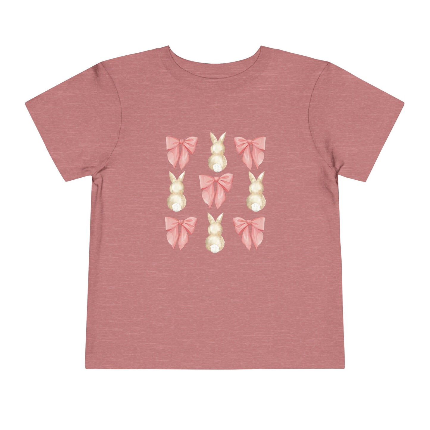 Bunnies & Pink Bow Coquette Toddler Tee