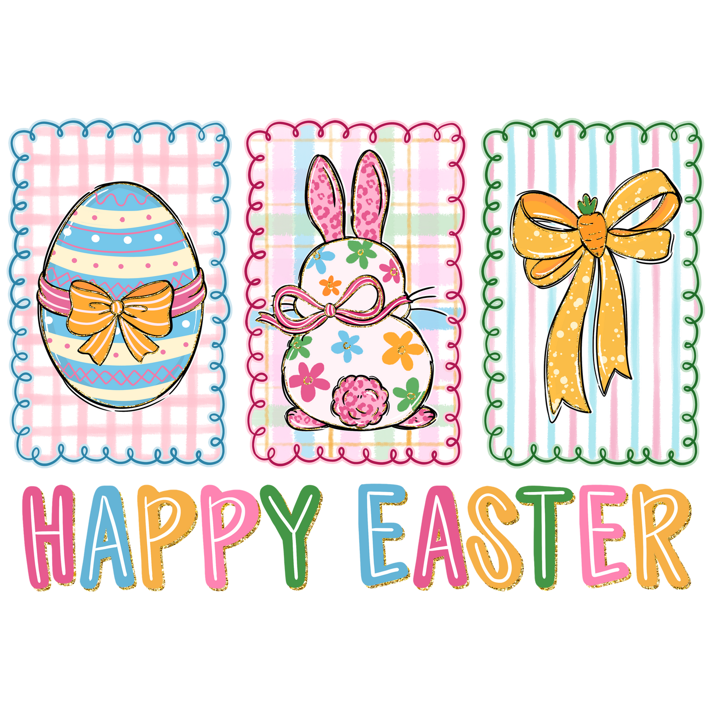 Cute Happy Easter DTF Transfer