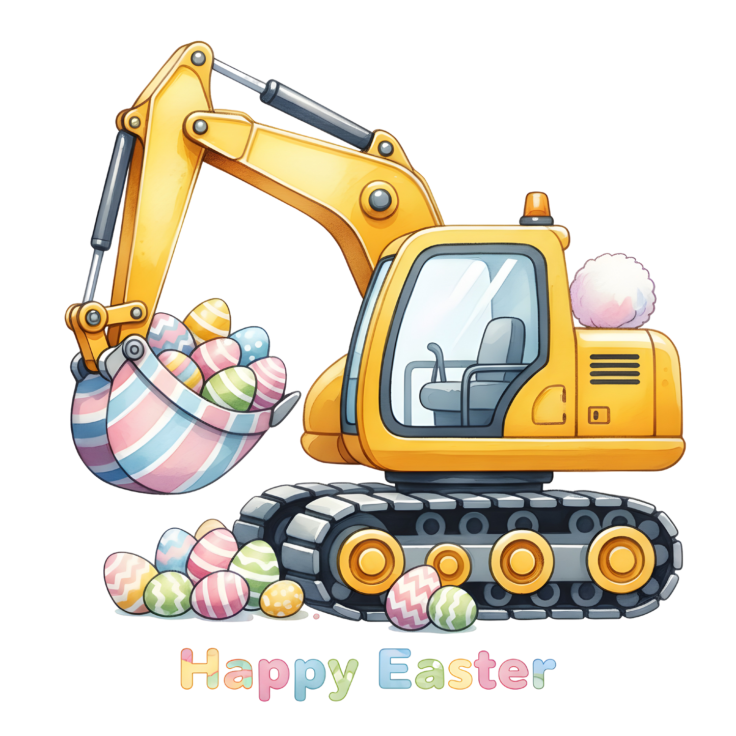 Easter Excavator DTF Transfer