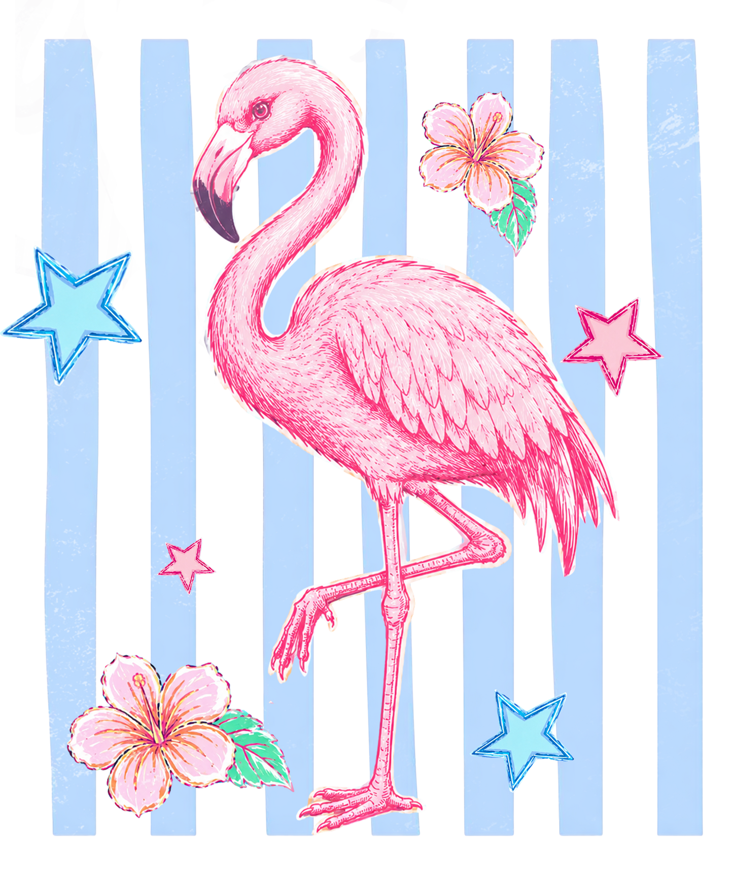 Preppy Flamingo DTF Transfer