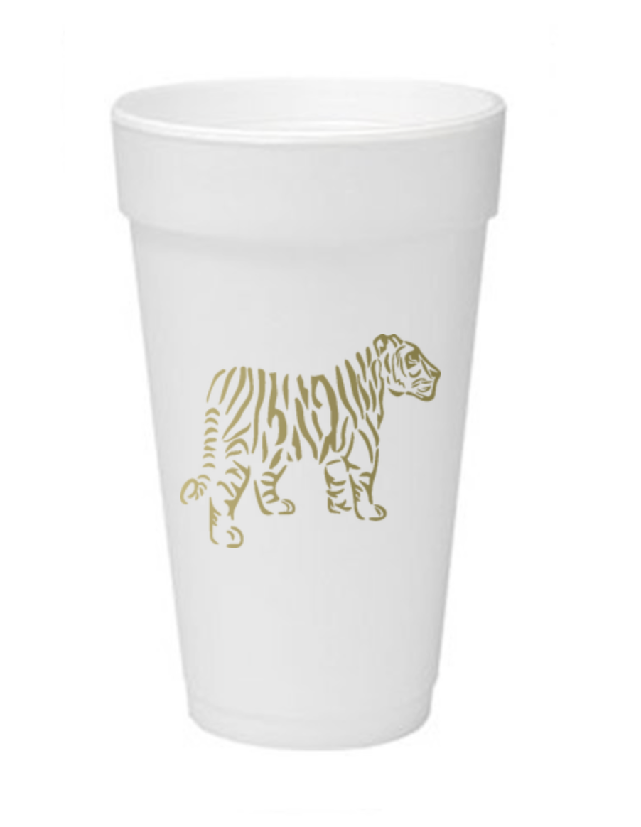 Tiger Silhouette Styrofoam Cup
