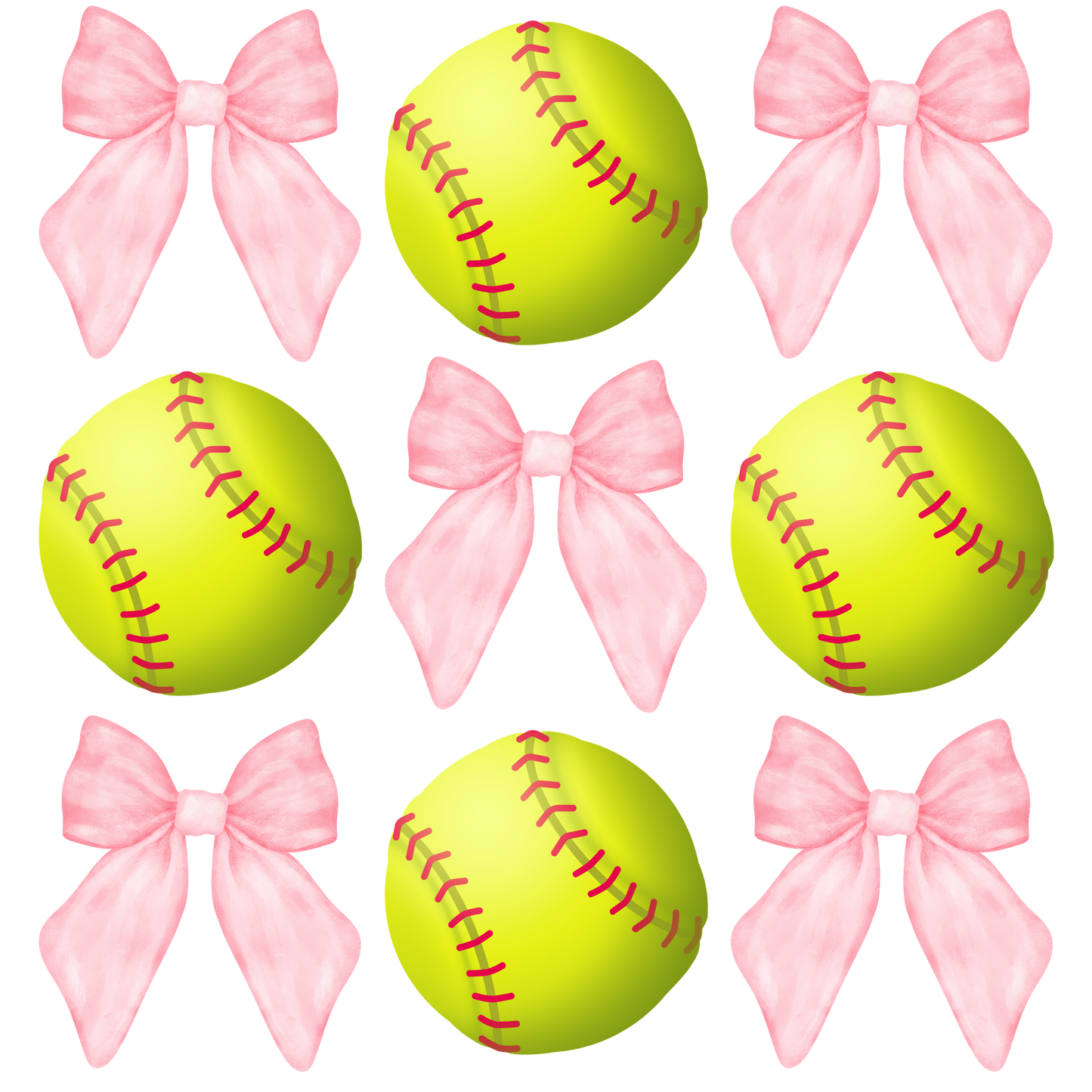 Softball Bow DTF Transfer