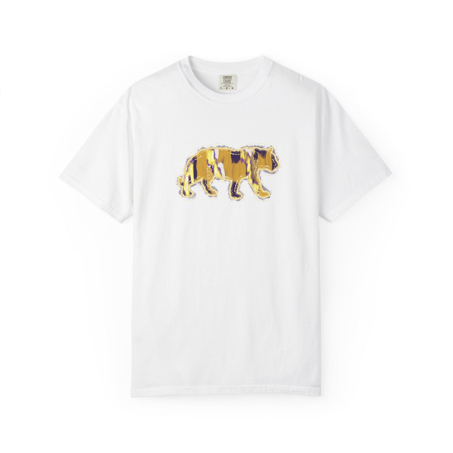 Purple and Gold Brushstroke Tiger DTF Transfer