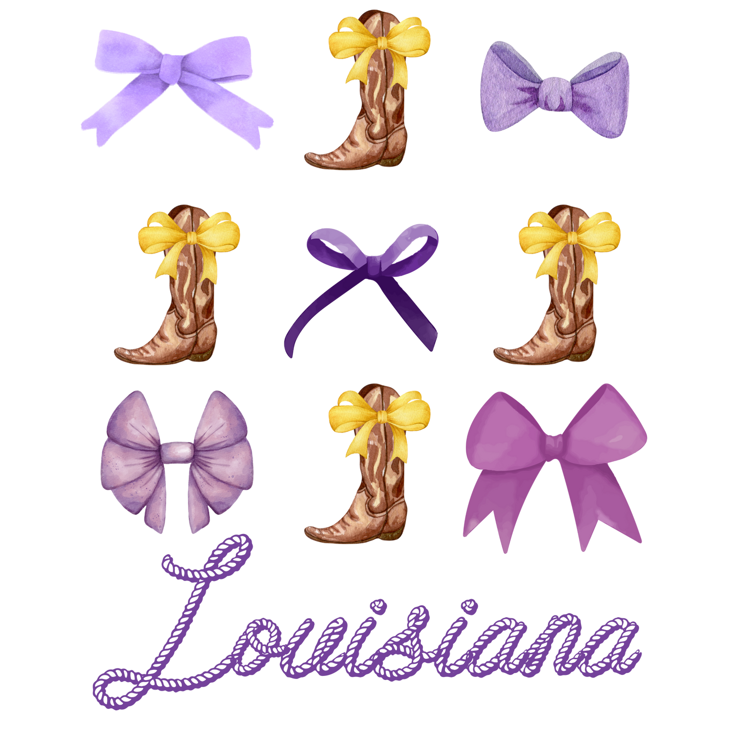 Louisiana Rope and Boot Coquette DTF Transfer