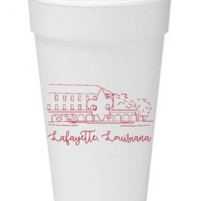 UL Fleur de Lis Styrofoam Cups