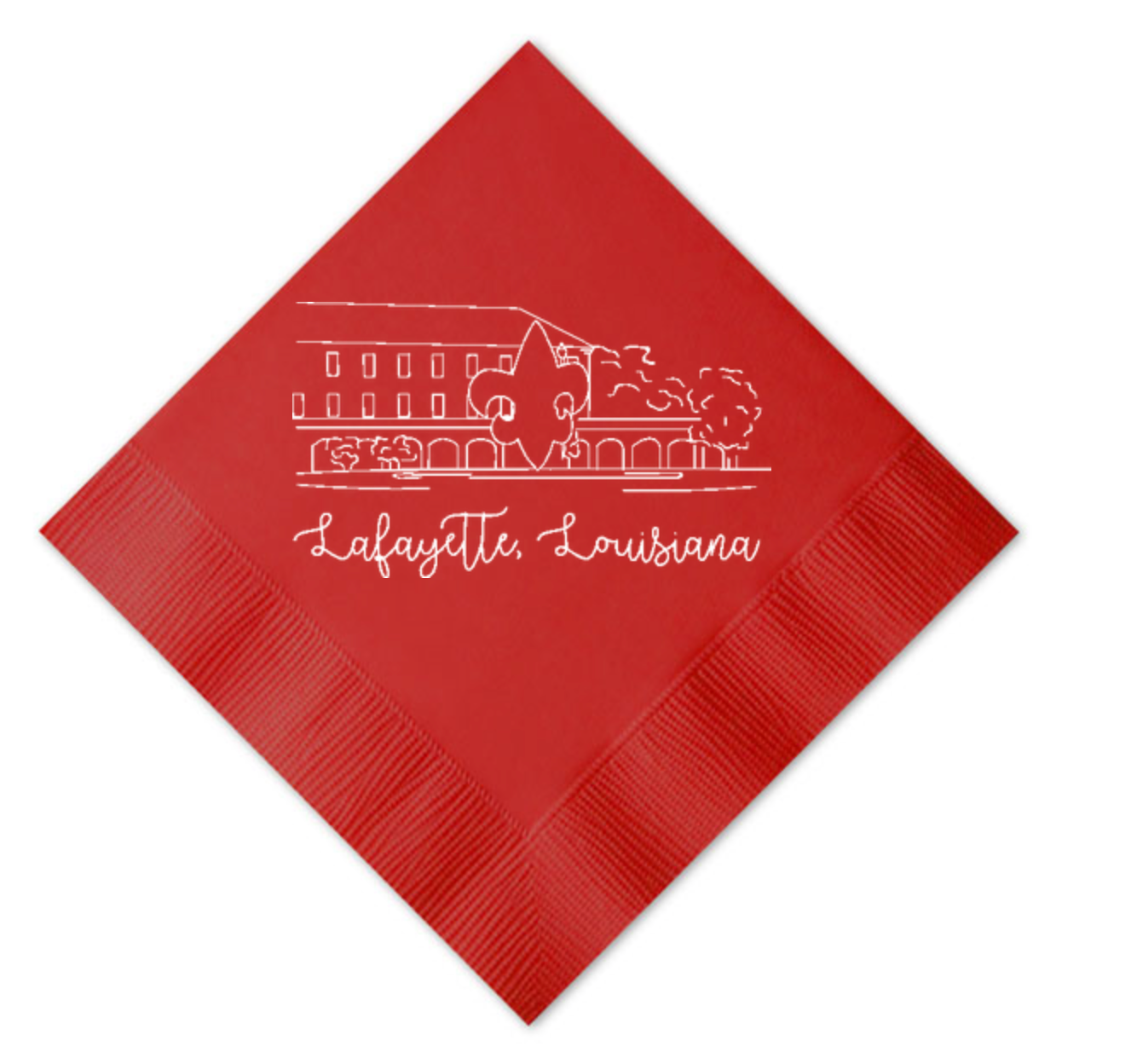 UL Fleur de Lis Line Drawing Beverage Napkin