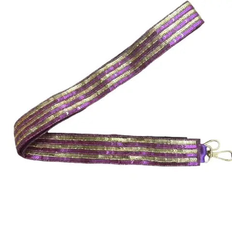 Stripe Sequin Bag Strap
