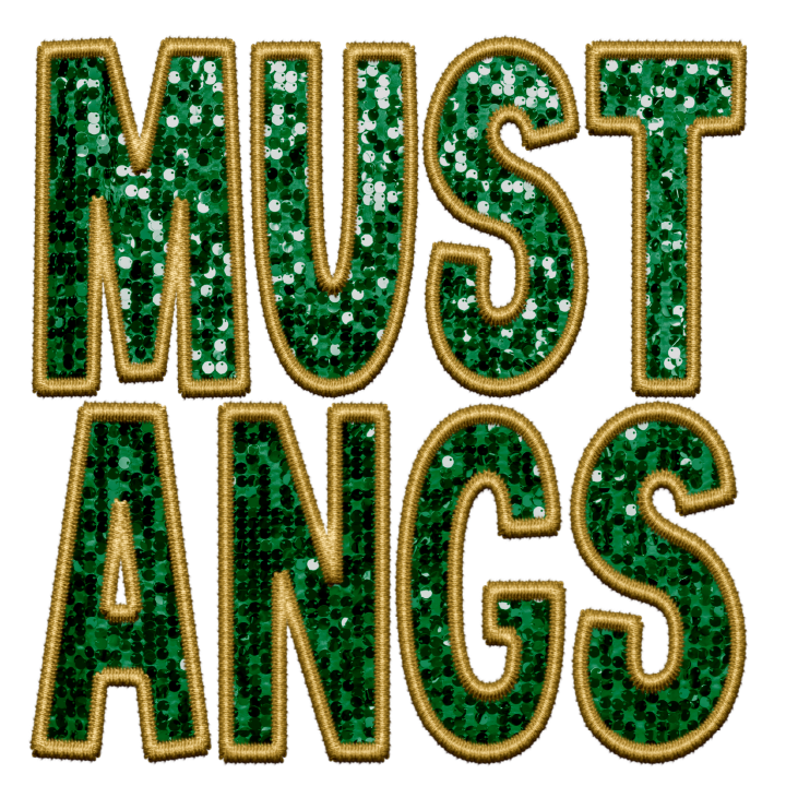 Faux Sequin Mustangs DTF Transfer