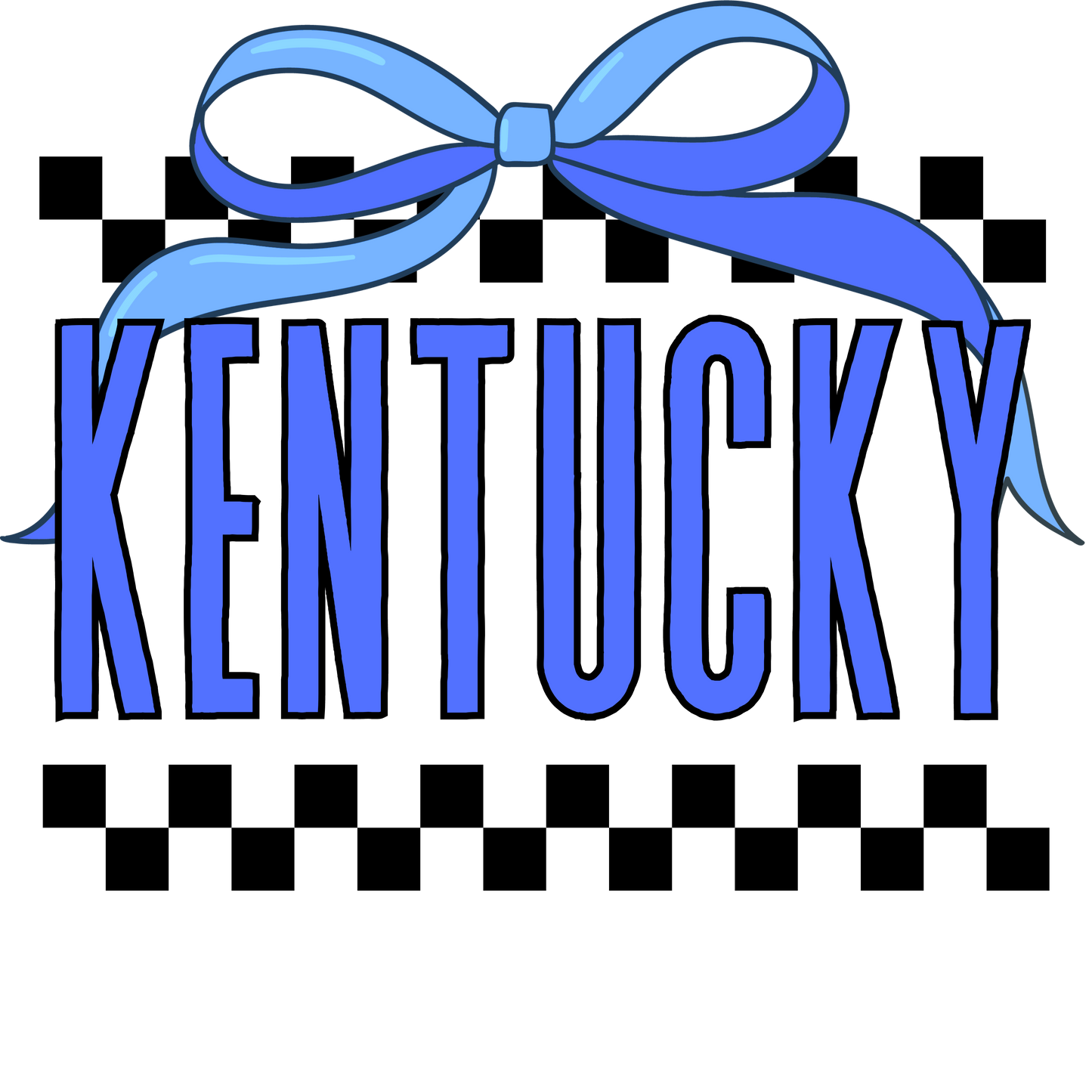 Kentucky Checkered Bow DTF Transfer