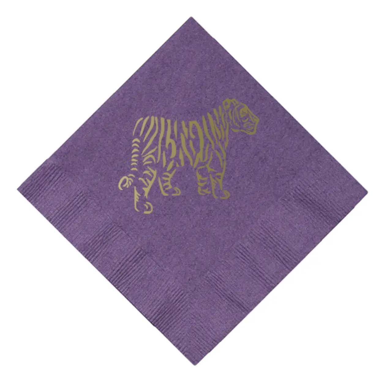 Tiger Silhouette Beverage Napkin