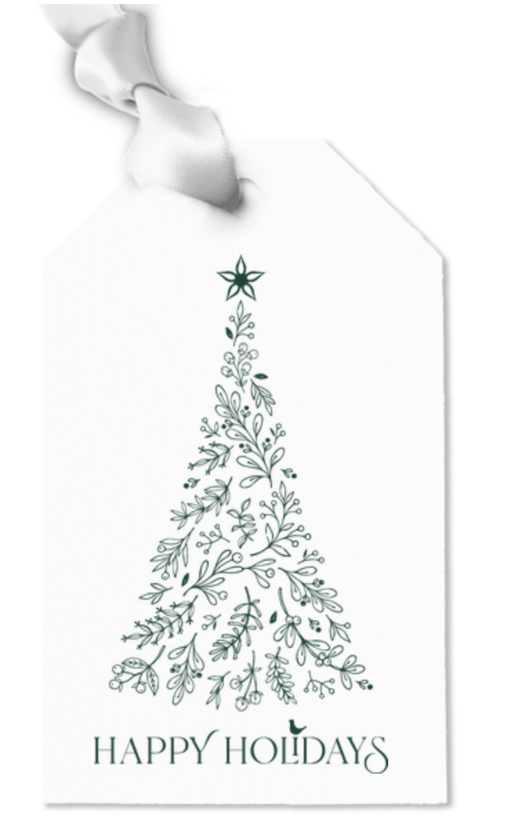 Happy Holidays Tree Gift Tags