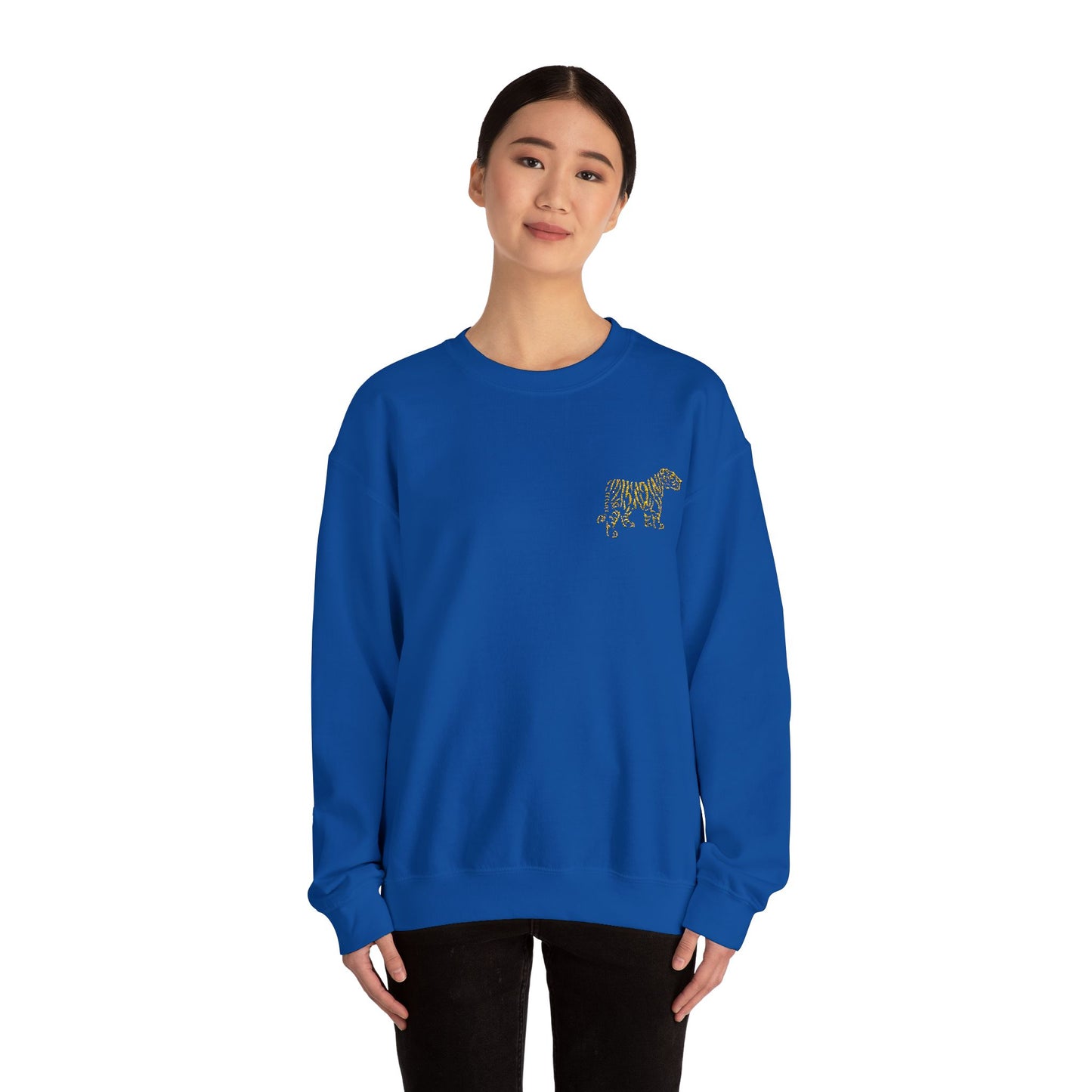 Yellow Embroidered Tiger Crewneck
