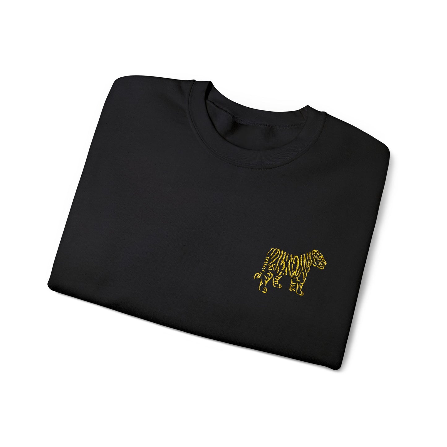 Yellow Embroidered Tiger Crewneck