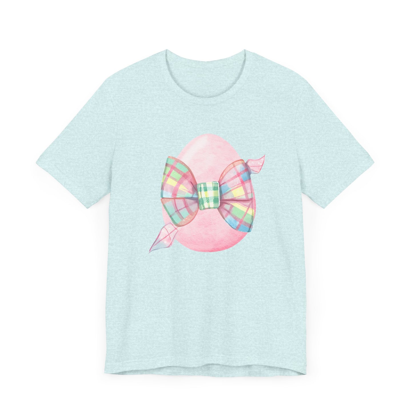 Plaid Bow Easter Egg Adult Tee