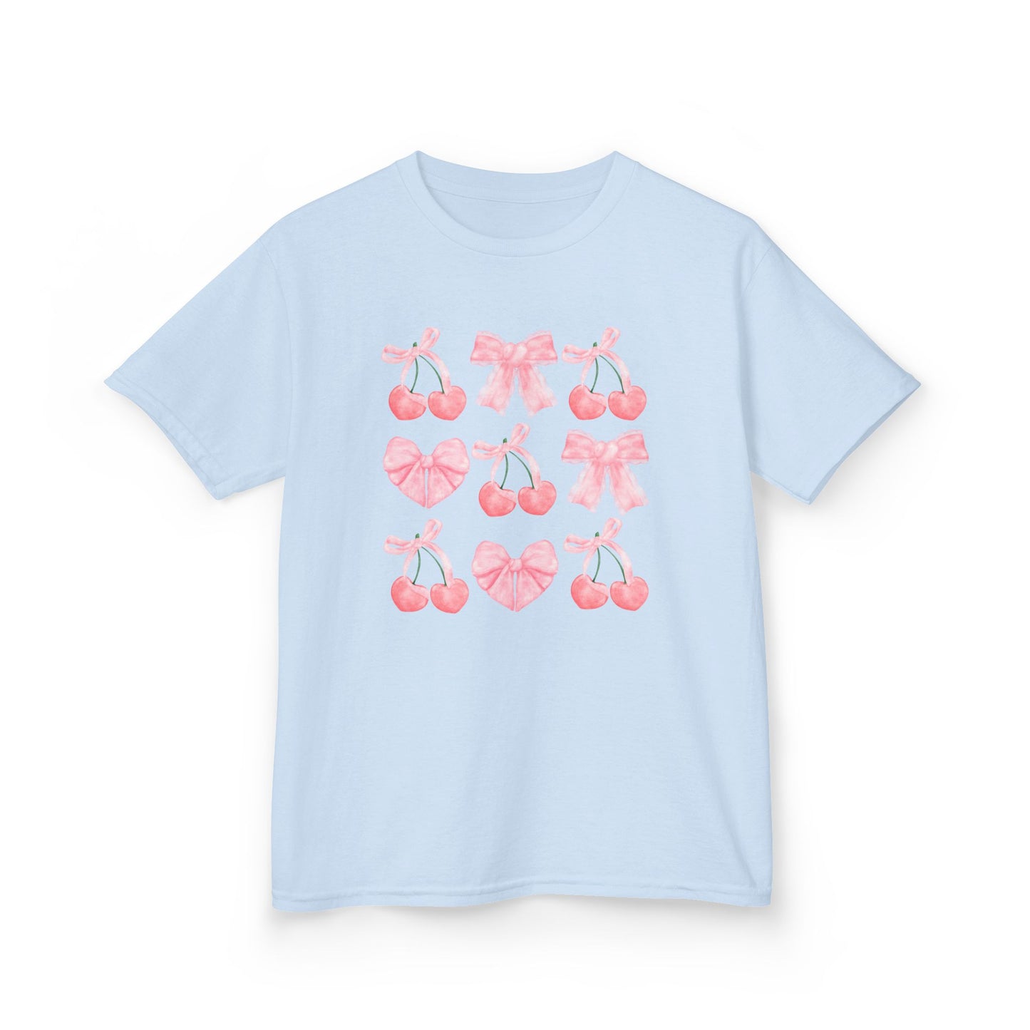 Youth Pink Cherry Heart & Bow Tee