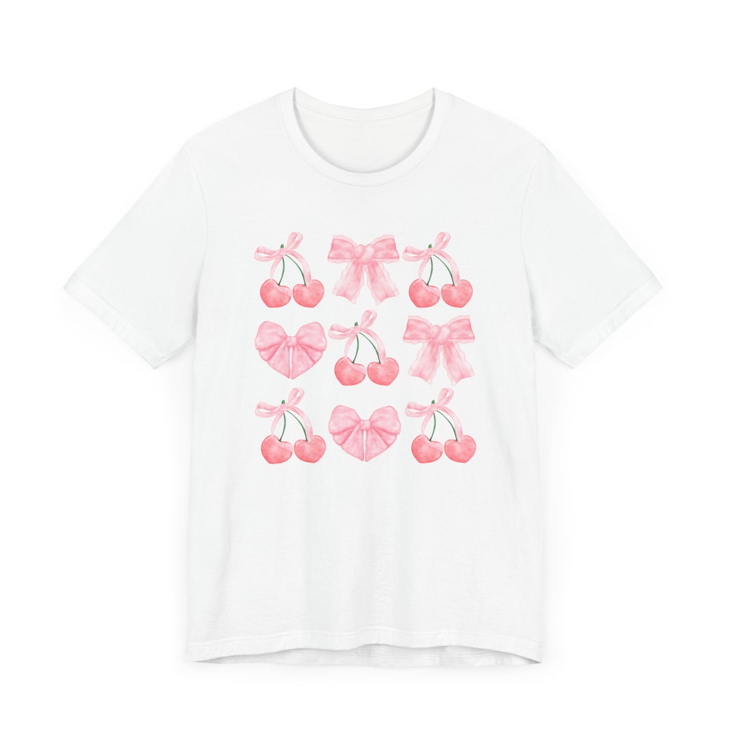 Pink Cherry Heart & Bow Tee