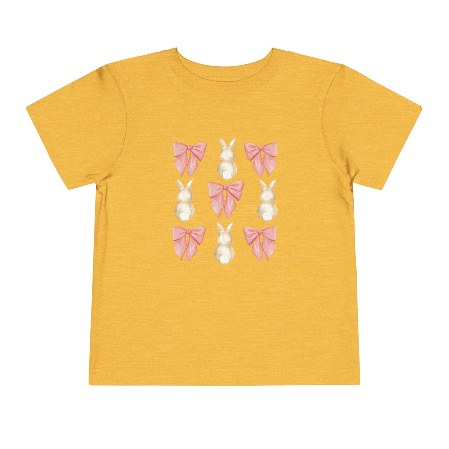Bunnies & Pink Bow Coquette Toddler Tee