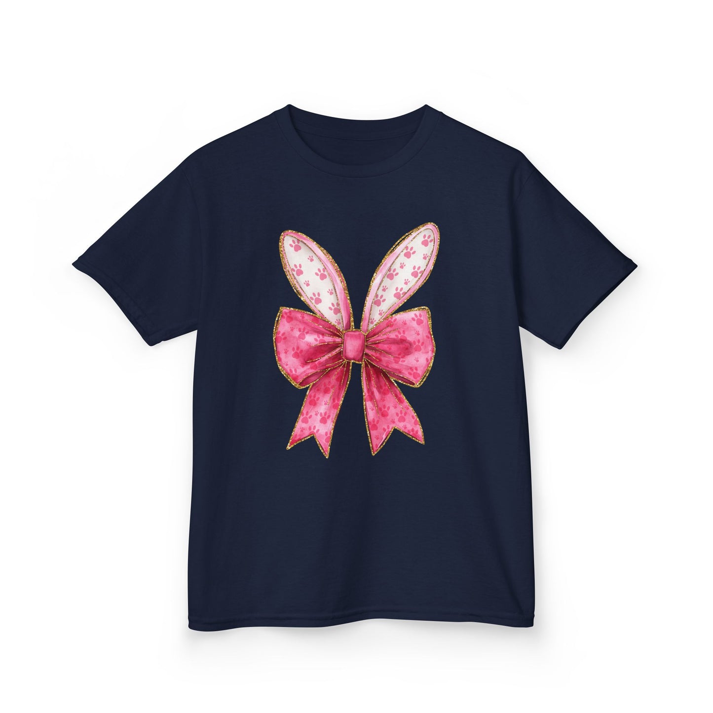 Pink Bow Bunny Ears Youth Tee